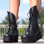 Damen Echtleder Stiefel, schwarze Leder Plateau Stiefel, Damen Winterstiefel, Chunky Ankle Boots, Keil Plateau Stiefel Etsy.de