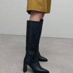 Schwarze Lederstiefel mit Absatz | Hohe Stiefel | Sacha | Sacha